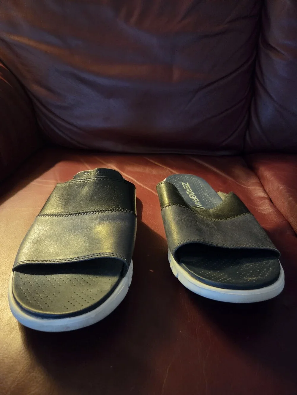 Cole Haan C27500 Zerogrand Slide Sandal Mens 10 Used Shoes Designer Blue, No Box